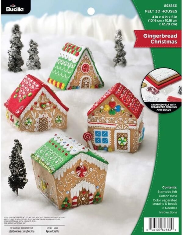 Bucilla Ornament Making Kit, Gingerbread Christmas 89383E
