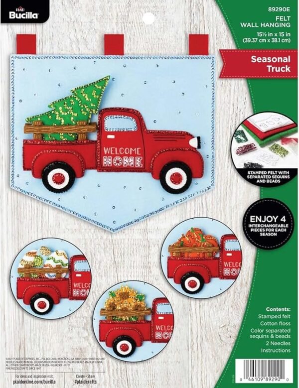 Bucilla  Wall Hanging, Seasonal Truck 89290E