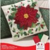 Bucilla Elegant Poinsettia Felt Applique Throw Pillow Kit 86983E