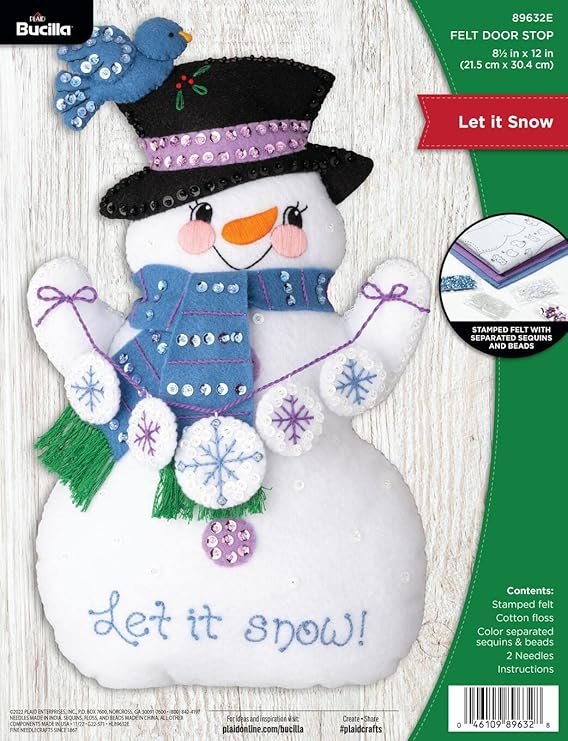 Bucilla Door Stopper Making Kit, Let It Snow 89632E