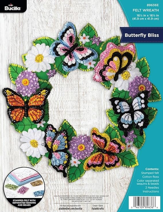 Bucilla Wreath Making Kit, Butterfly Bliss 89636E