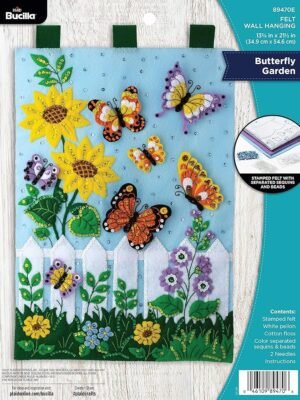 Bucilla Wall Hanging Kit, Butterfly Garden 89470E