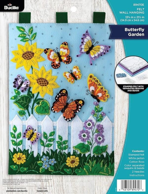 Bucilla Wall Hanging Kit, Butterfly Garden 89470E