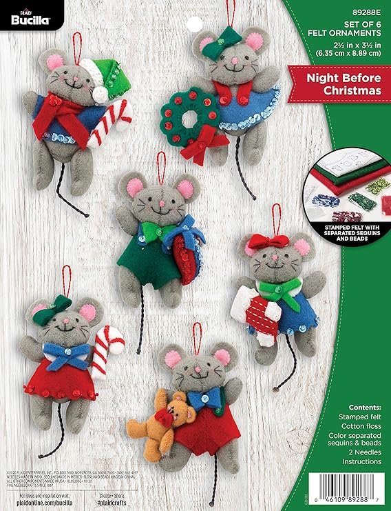 Bucilla Christmas Ornament Kit, Night Before Christmas 89288E