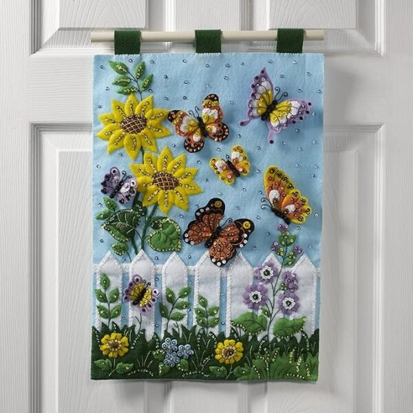 Bucilla Wall Hanging Kit, Butterfly Garden 89470E