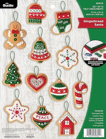 Bucilla Ornament Making Kit, Gingerbread Santa 89301E