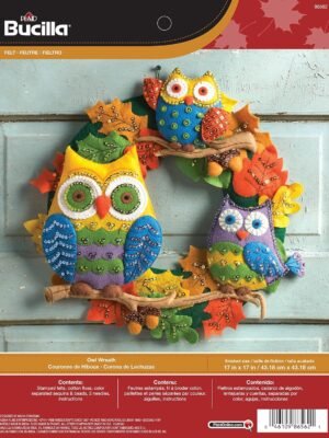 Bucilla Wall Hanging Kit, Owl Wreath 86562