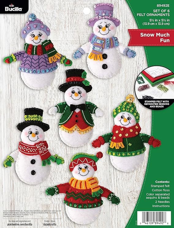 Bucilla Ornament Making Kit, Snow Much Fun 89492E