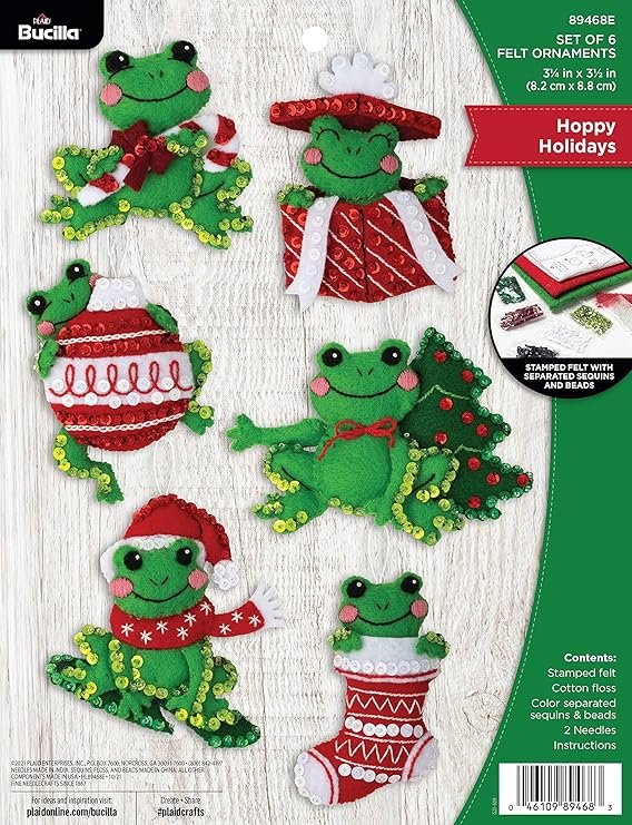 Bucilla Ornament Making Kit, Hoppy Holidays 89468E