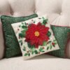 Bucilla Elegant Poinsettia Felt Applique Throw Pillow Kit 86983E