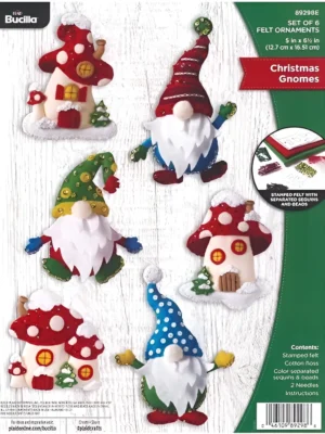 Bucilla Gnomes, Christmas Ornaments 89298E