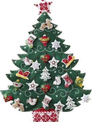 Bucilla Felt Applique Advent Calendar Kit, Nordic Tree 86584