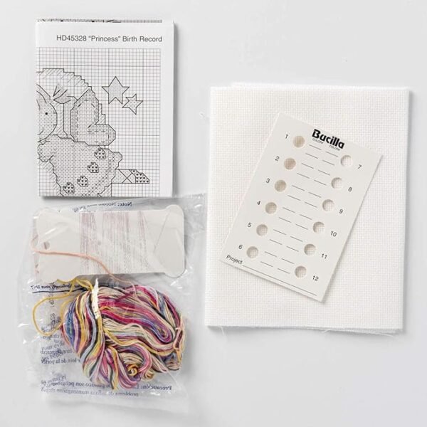 Bucilla Counted Cross Stitch Birth Record Kit, Princess 45328