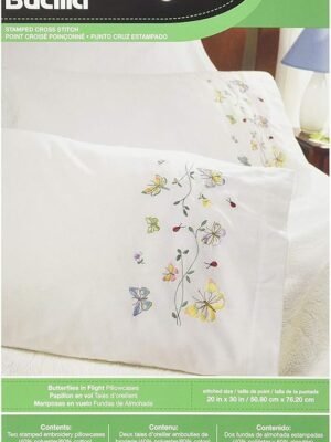 Bucilla Stamped Embroidery Pillow Case Pair 45076