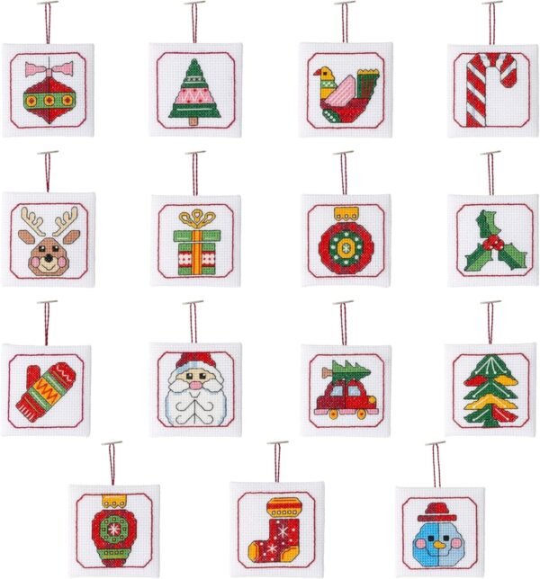 Bucilla Cross-Stitch Ornament Making Kit, Christmas Whimsy 89512E
