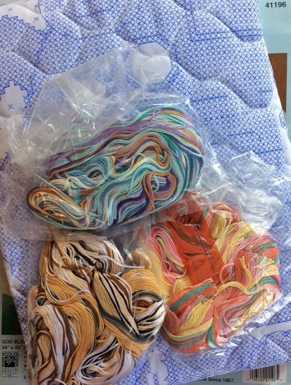 Bucilla "God Bless Babies" Stamped Cross Stitch Pre-Quilted Crib Cover Kit 41196