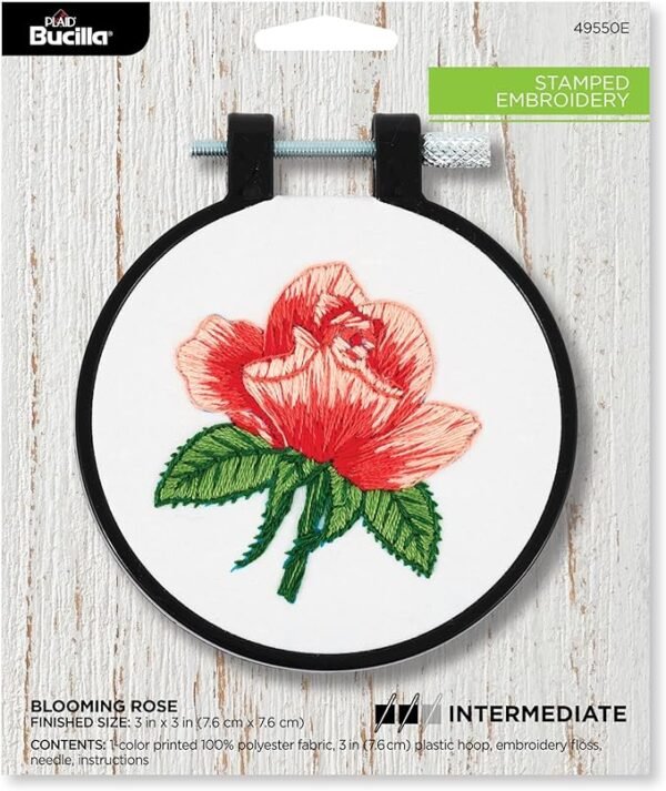 Bucilla, Blooming Rose, Stamped Embroidery Kit 49550E