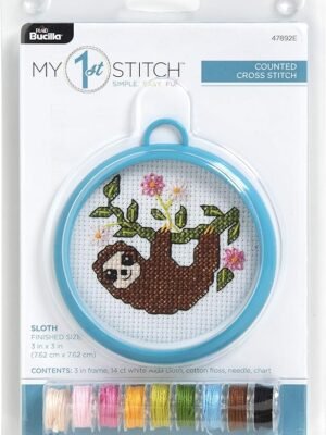 Bucilla Counted Cross Stitch Kit, Sloth 47892E