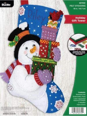 Bucilla, Holiday Gift Tower Stocking Making Kit 89755E