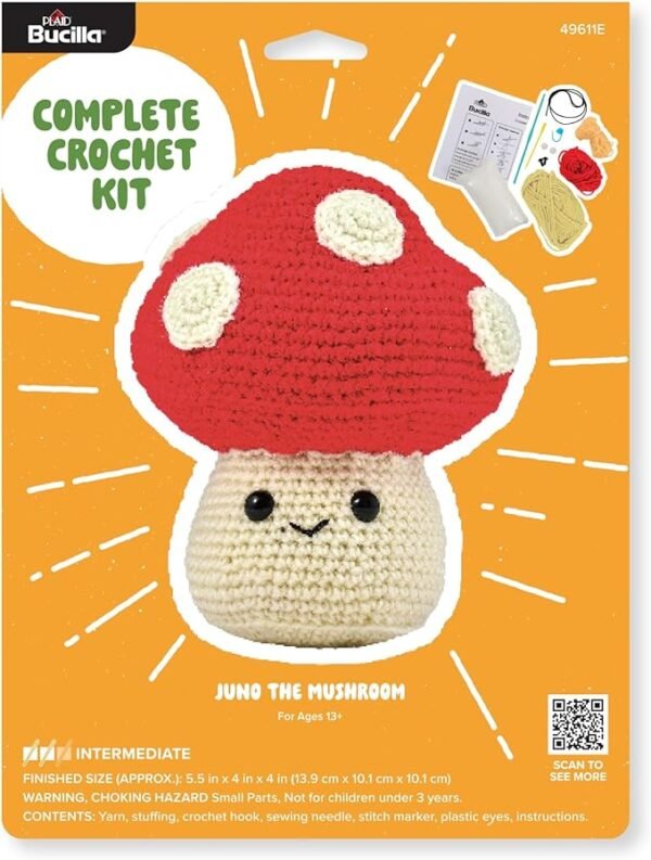 Bucilla Complete Crochet Kit, Juno The Mushroom 49611E