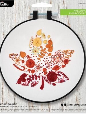 Bucilla, Autumn Foliage, Stamped Embroidery Kit 49535E