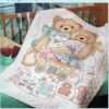 Bucilla "God Bless Babies" Stamped Cross Stitch Pre-Quilted Crib Cover Kit 41196