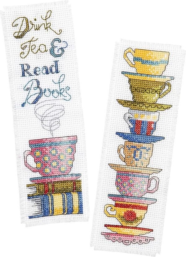 Bucilla Counted Cross Stitch Bookmarks, Mini Drink Tea 47921E