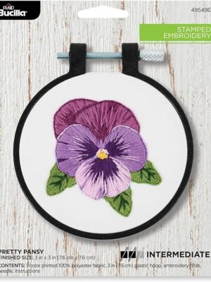 Bucilla, Pretty Pansy, Stamped Embroidery Kit 49549E
