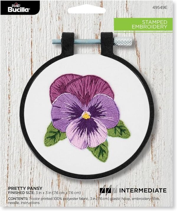 Bucilla, Pretty Pansy, Stamped Embroidery Kit 49549E