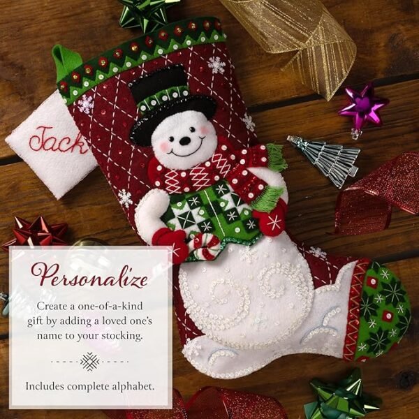 Bucilla, Snowman's Quilted Delight Stocking Making Kit 89765E