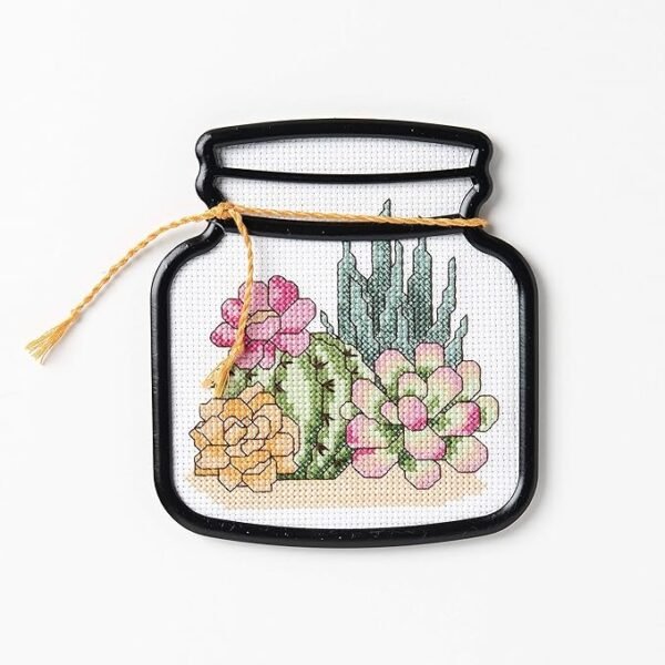 Bucilla Counted Cross Stitch Kit, Terrarium Cactus 47908E