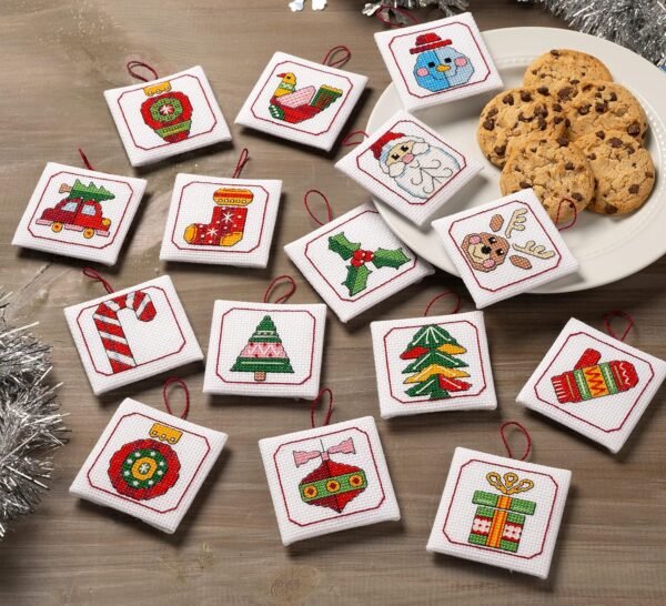 Bucilla Cross-Stitch Ornament Making Kit, Christmas Whimsy 89512E