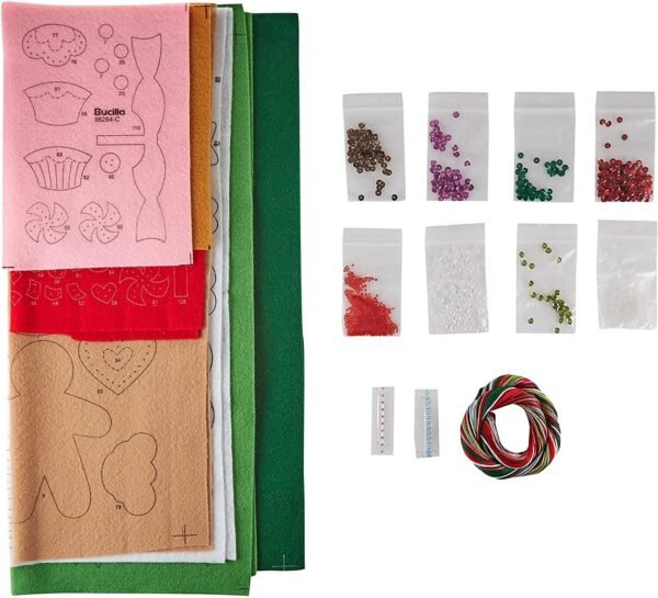 Bucilla Kit de Aplique de Fieltro Galletas y Caramelos Multicolor — Kit de Corona de Aplique de Fieltro [SKU: 86264]