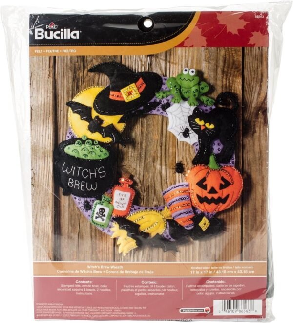 Bucilla Witch's Brew Aplique de Fieltro — Kit de Corona con Aplique de Fieltro [SKU: 86563]