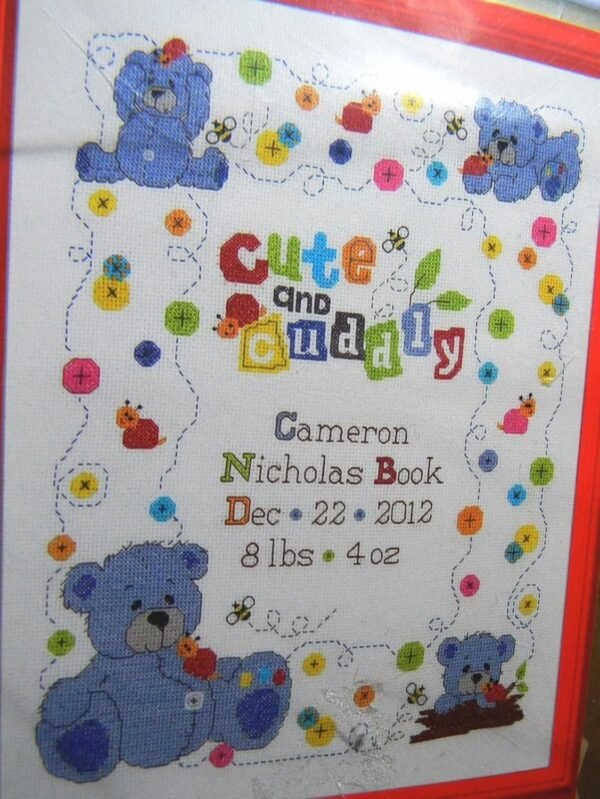Bucilla Cute and Cuddly Bears Birth Record Counted Cross Stitch Kit 45725 - product photo 4