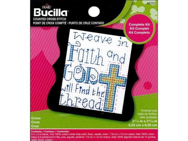 Bucilla Weave in Faith Mini Cross Counted Cross Stitch Kit 45757 - main product photo