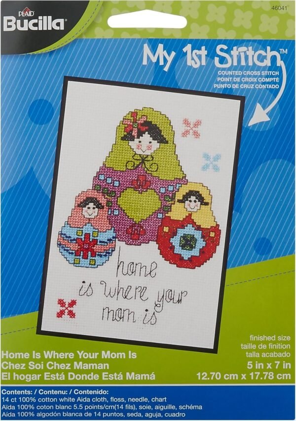 Bucilla Home Is Where Your Mom Is Counted Cross Stitch Kit 46041 - main product photo Bucilla Home Is Where Your Mom Is Counted Cross Stitch Kit 46041 - main product photo