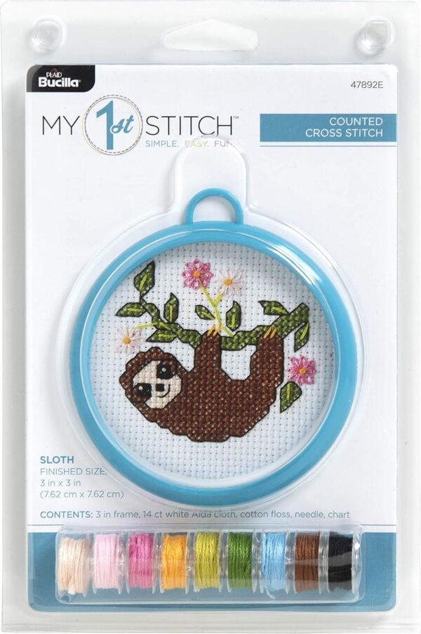 Bucilla Sloth Counted Cross Stitch Kit 47892E - main product photo