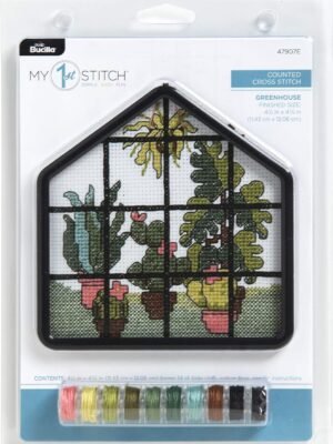 Bucilla My 1st Stitch Greenhouse Counted Cross Stitch Kit 47907E - main product photo