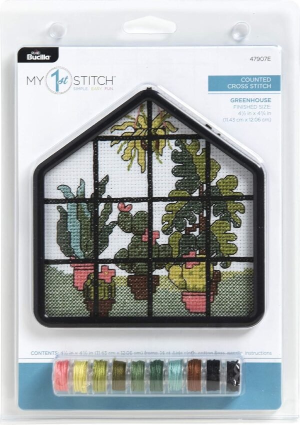 Bucilla My 1st Stitch Greenhouse Counted Cross Stitch Kit 47907E - main product photo