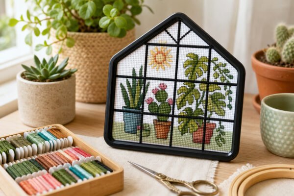 Bucilla My 1st Stitch Greenhouse | Kit de punto de cruz contado | 47907E
