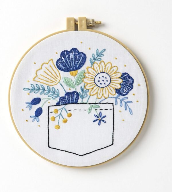 Bucilla Pocket Full of Posies | Kit de bordado estampado | 47914E