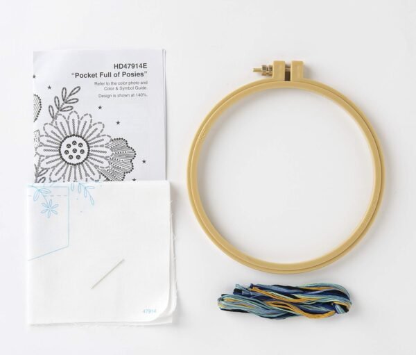Bucilla Pocket Full of Posies | Kit de bordado estampado | 47914E