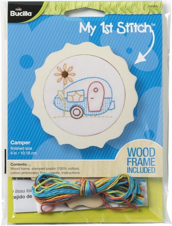 Bucilla Camper | My 1st Stitch Stamped Embroidery Kit | 49046E