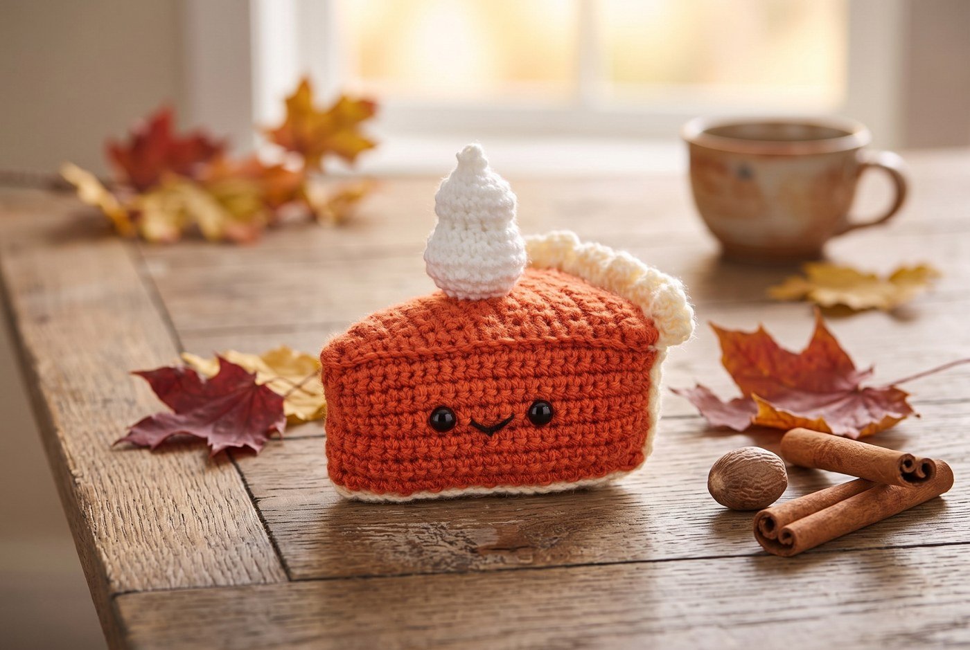 Patty the Pumpkin 49271E crochet amigurumi pumpkin pie slice