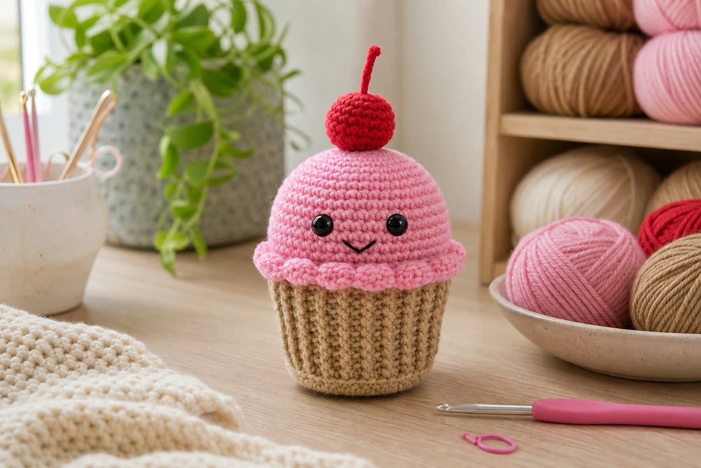 [RERACINE] ACI-CULE ピーリングキッド　8箱まとめ売り Bucilla Sherry the Cupcake | Crochet Amigurumi Kit | 49609E - Bucilla