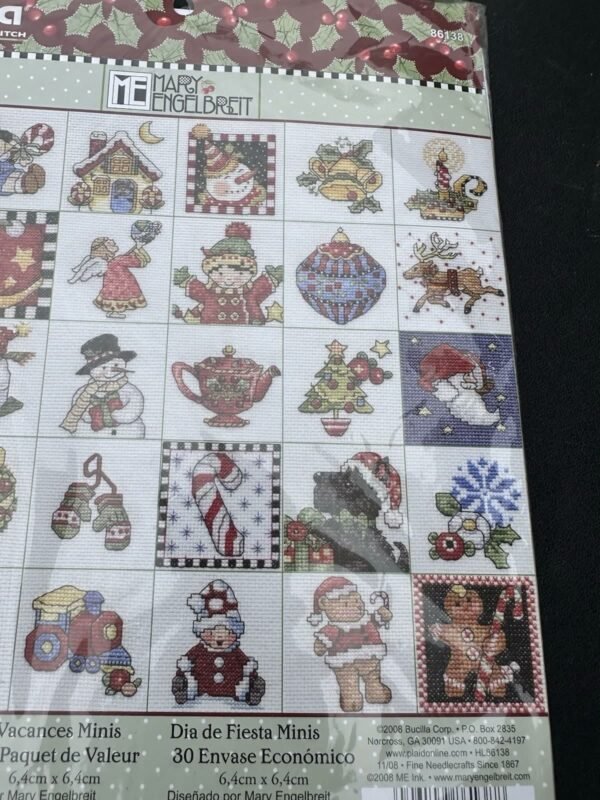 Bucilla Mary Engelbreit Holiday Minis Counted Cross Stitch Ornament Kit 86138 - product photo 4