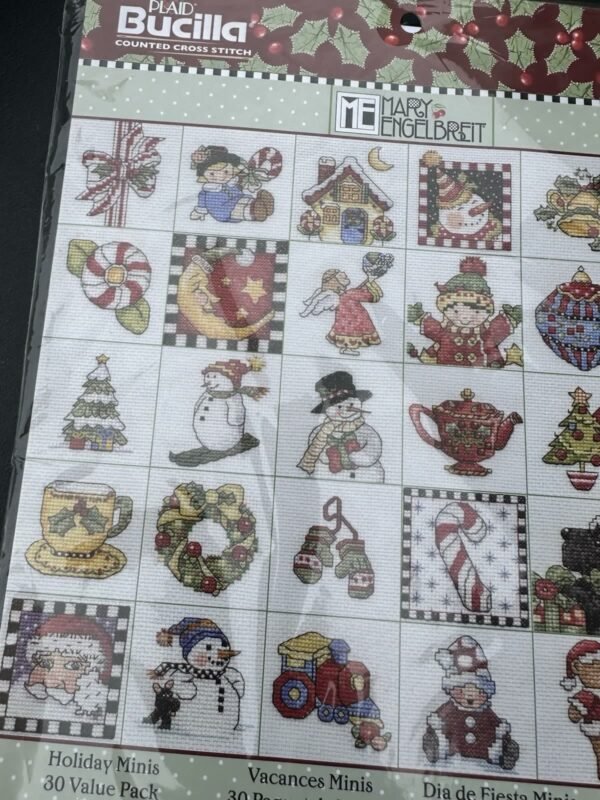 Bucilla Mary Engelbreit Holiday Minis Counted Cross Stitch Ornament Kit 86138 - product photo 6