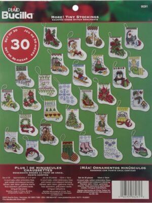 Bucilla More Tiny Stockings Counted Cross Stitch Ornament Kit 86261 - main product photo
