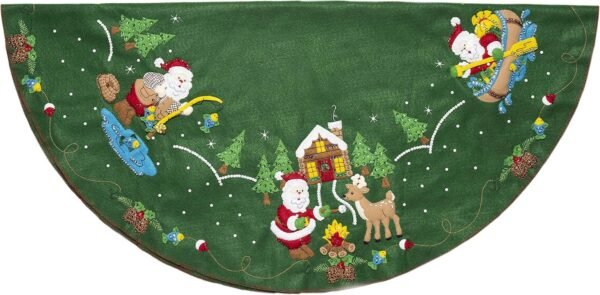 Bucilla Lodge Santa | Felt Applique Tree Skirt Kit | 86954E